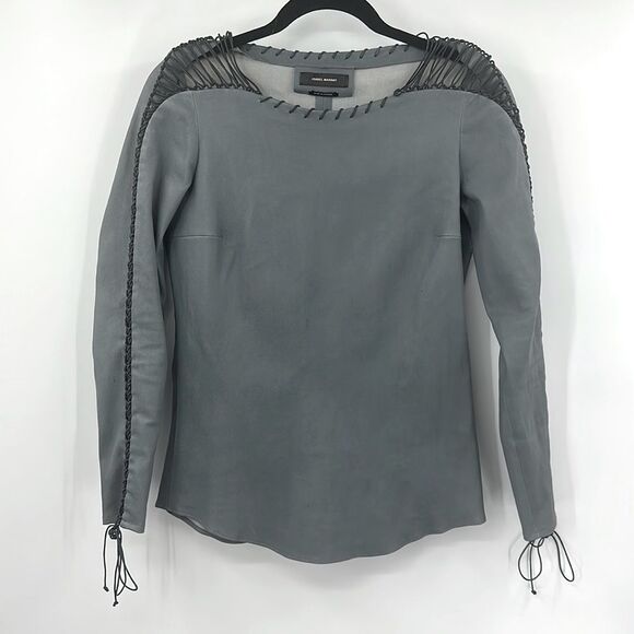 Isabel Marant Leather Top Sz 40 - Picture 1 of 7